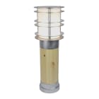 Norlys - STOCKHOLM galvanisé bois brut 46W halogène max./E27 IP65 cl II ver opale H490mm
