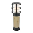 Norlys - STOCKHOLM noir bois brut 46W halogène max./E27 IP65 cl II ver opale poly H490mm