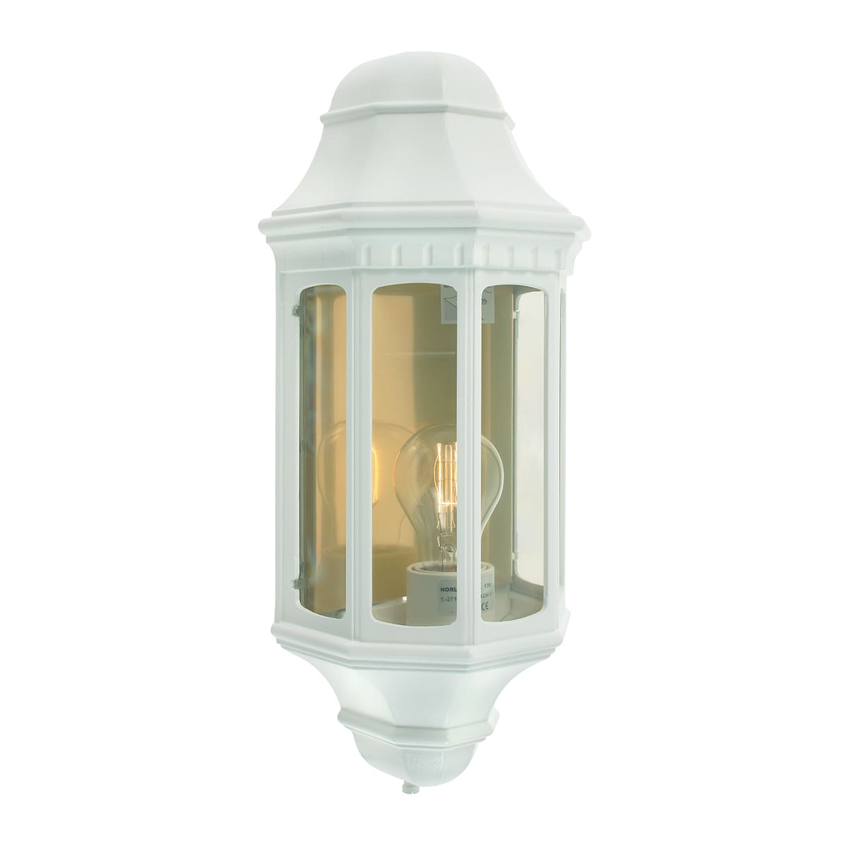 Norlys - GENOVA blanc 46W halogène max./E27 IP54 cl II ver. claire polyc. H410mm