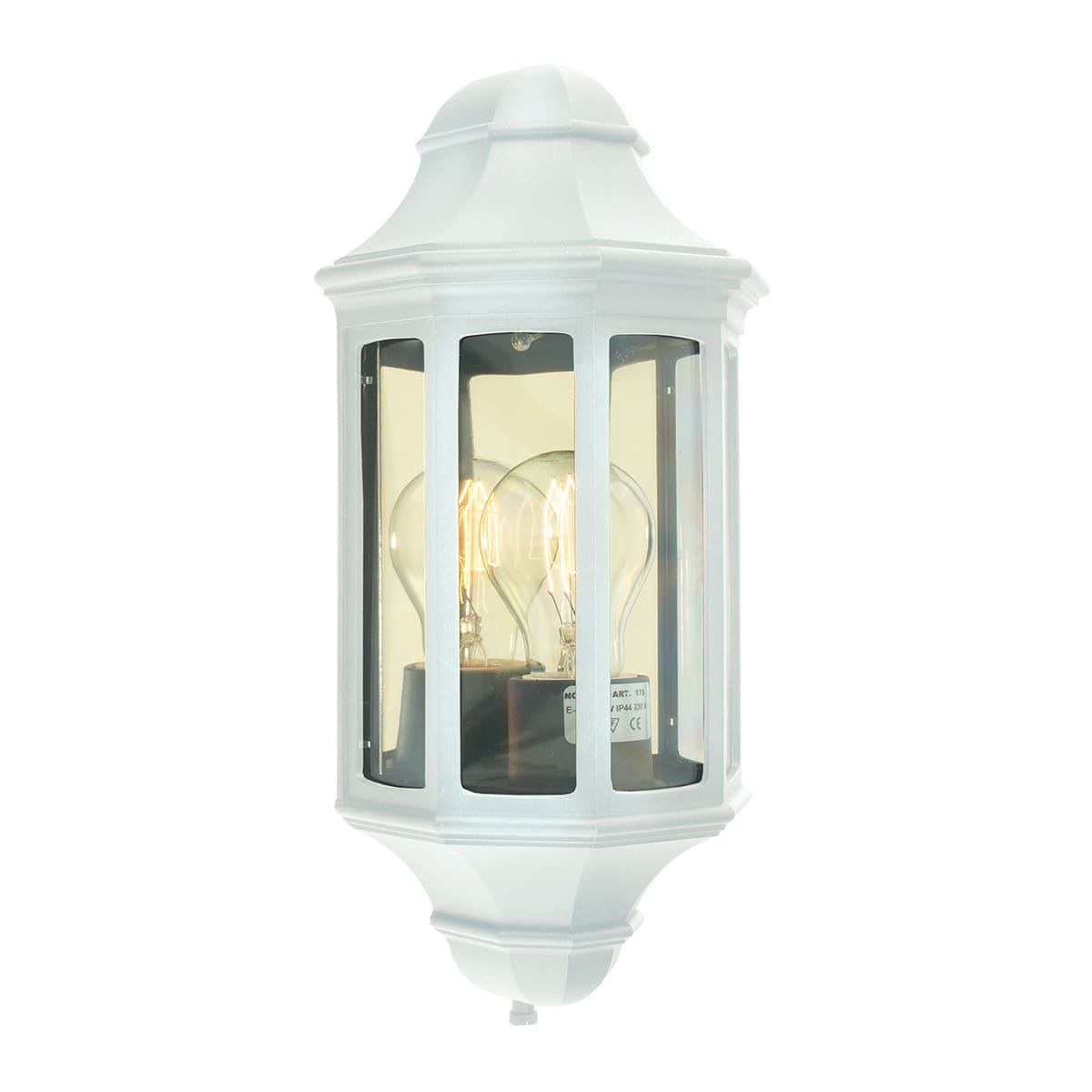 Norlys - GENOVA MINI blanc 46W halogène max./E27 IP54 cl II ver. claire polyc. H330mm