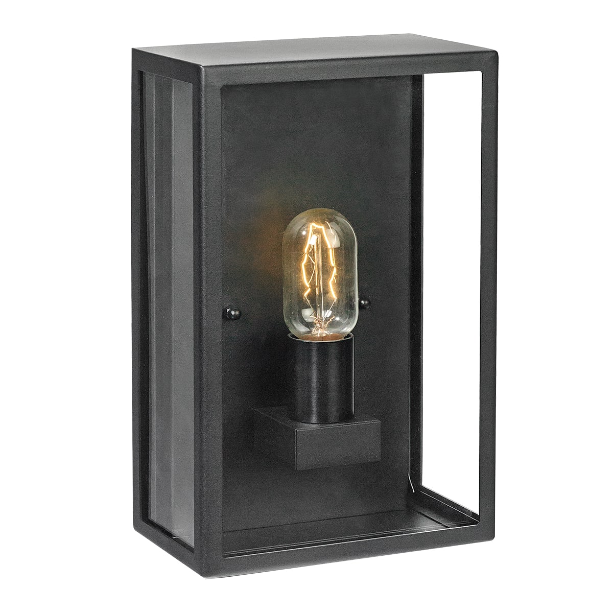 Norlys - LOFOTEN APPLIQUE noir 57W halogène max./E27 IP44 classe II verrerie opale polyc.