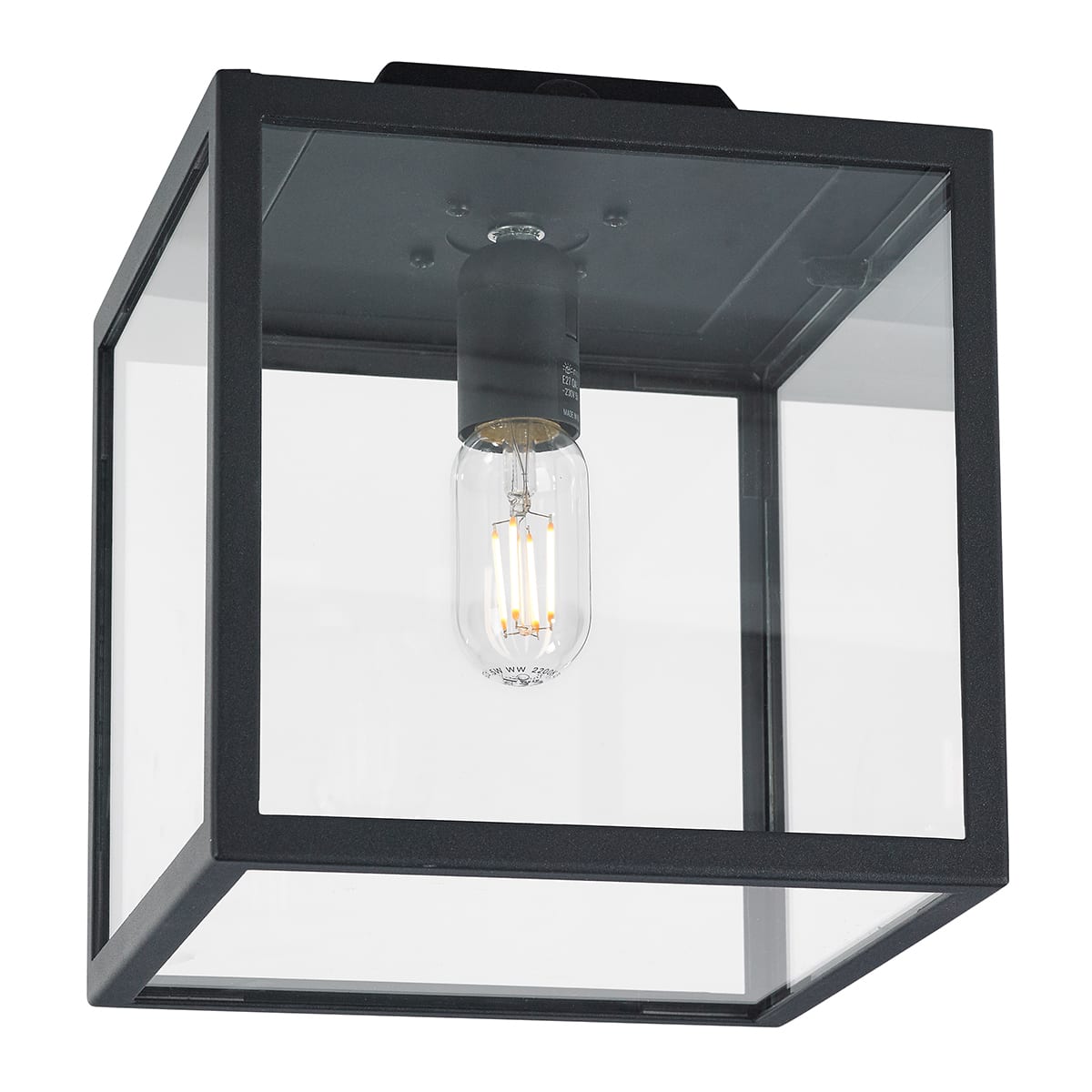 Norlys - LOFOTEN PLAFONNIER noir 57W halogène max./E27 IP44 classe II verrerie claire