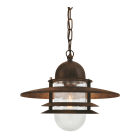 Norlys - OSLO CHAINE patine rouille 57W halogène max./E27 IP54 cl II ver. claire polyc.