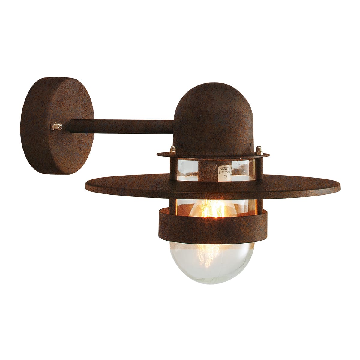 Norlys - BERGEN patine rouille 57W halogène max./E27 IP55 classe II verrerie claire poly.