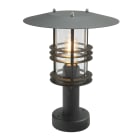 Norlys - STOCKHOLM noir 46W halogène max./E27 IP54 classe II verrerie claire polyc.