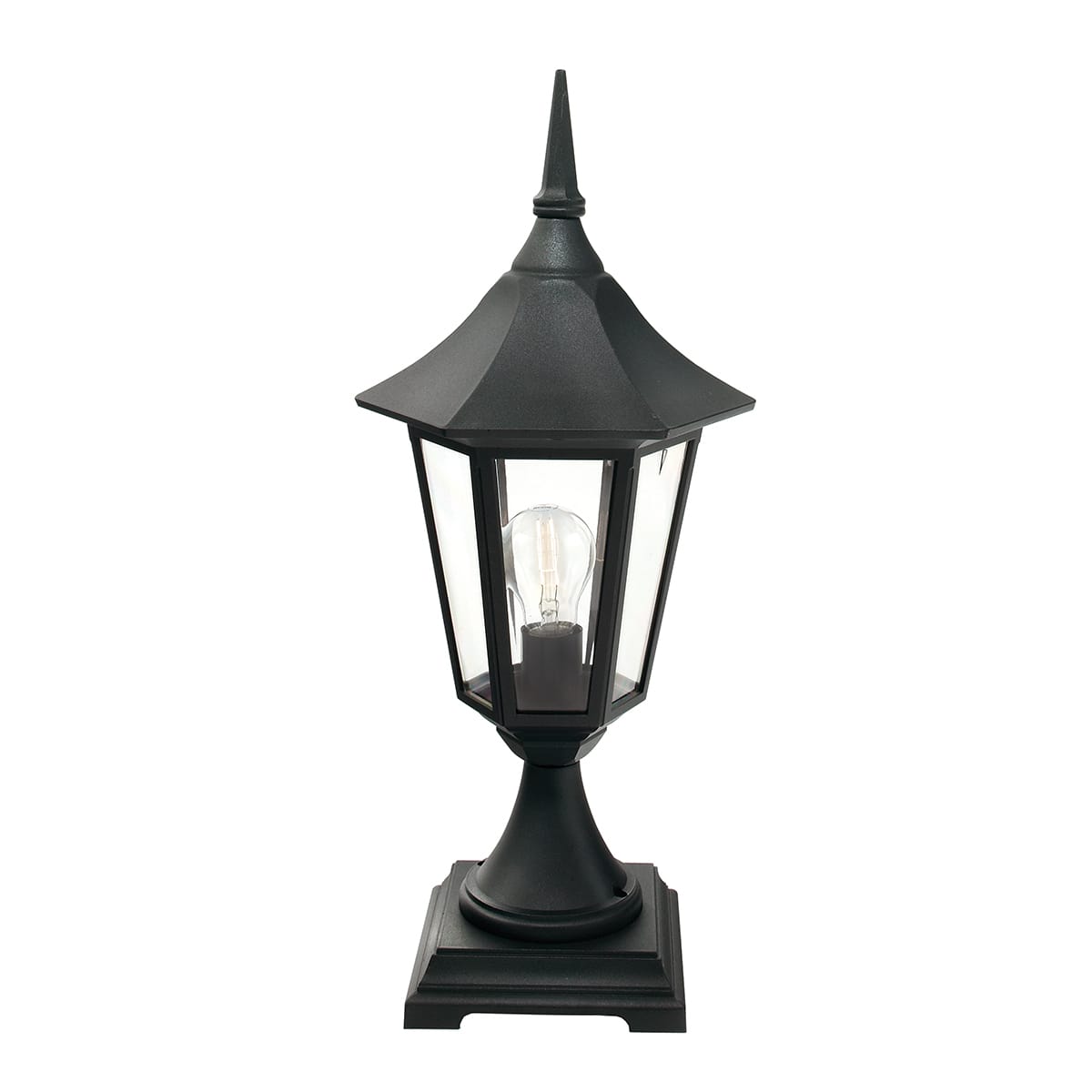 Norlys - MODENA BORNE noir 77W halogène max./E27 IP54 cl II ver. claire polyc. H560mm