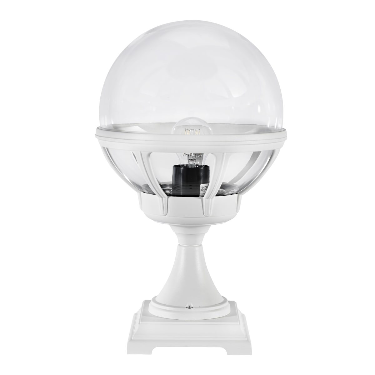 Norlys - BOLOGNA BORNE blanc 46W halogène max./E27 IP54 cl II ver. claire polyc. H435mm