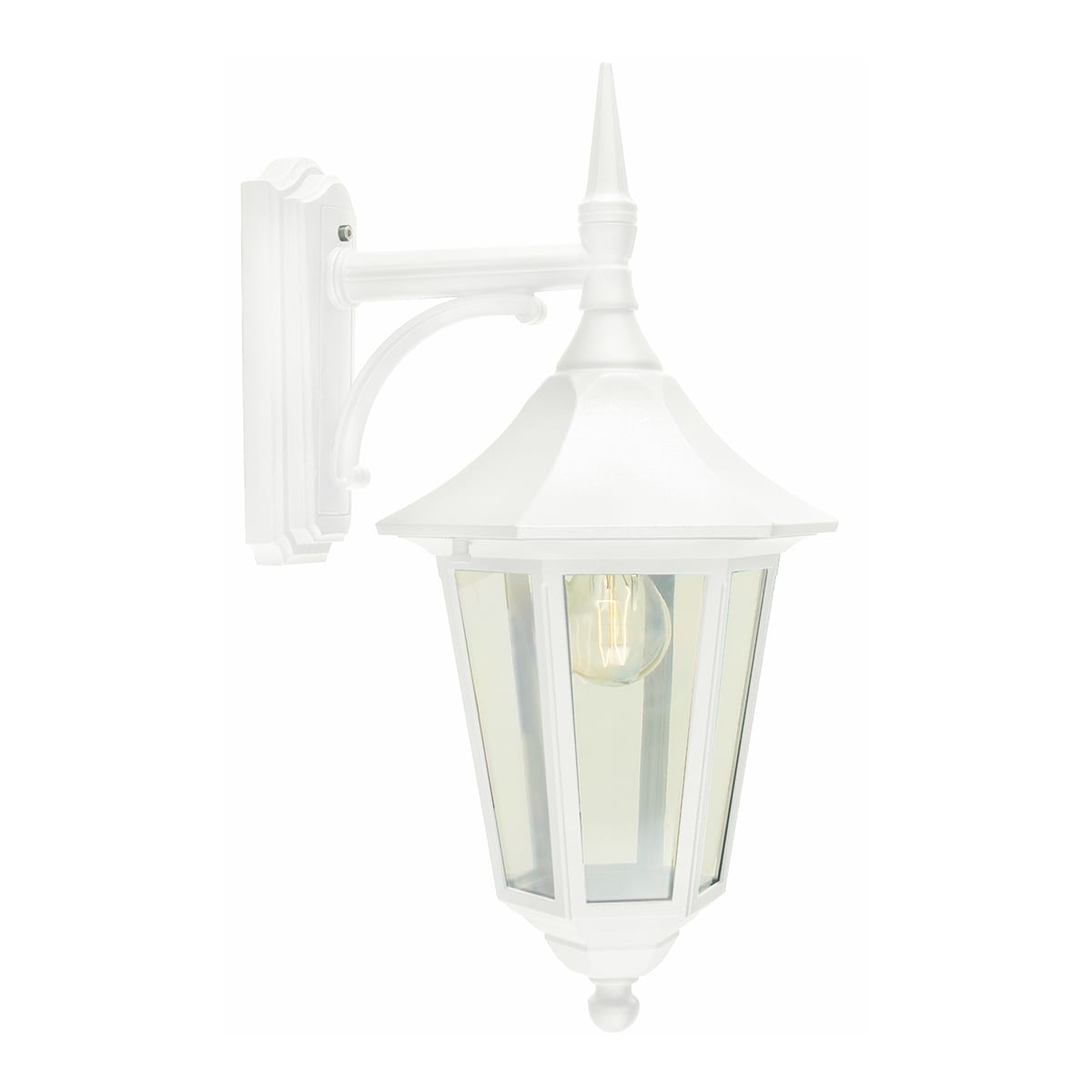 Norlys - MODENA APPLIQUE blanc 77W halogène max./E27 IP54 cl II ver. claire polyc. H550mm