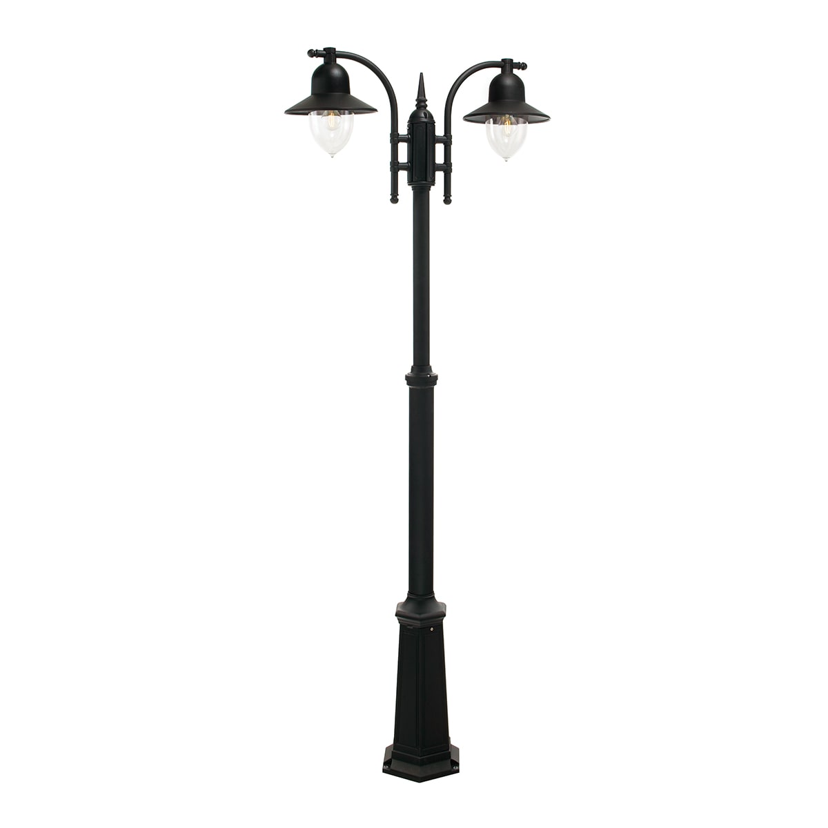 Norlys - COMO MAT noir 2x57W halogène max./E27 IP54 classe II verrerie claire polyc.