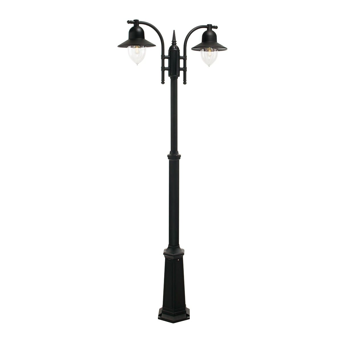Norlys - COMO MAT noir 2x57W halogène max./E27 IP54 classe II verrerie claire polyc.