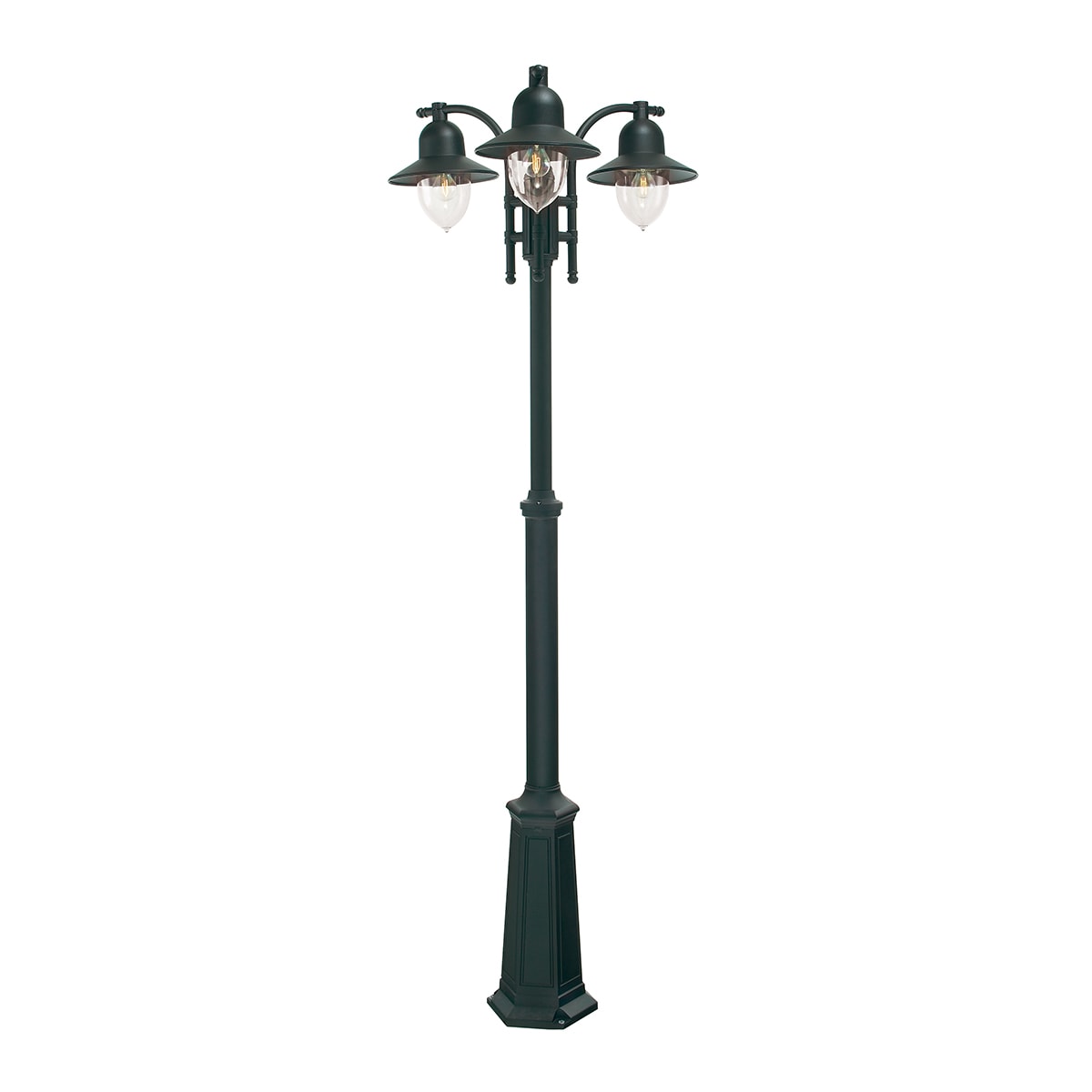 Norlys - COMO MAT noir 3x57W halogène max./E27 IP54 classe II verrerie claire polyc.