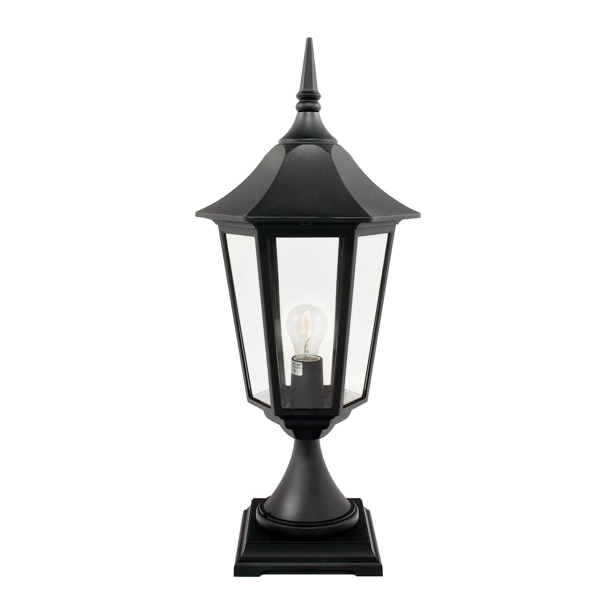 Norlys - MODENA BIG BORNE noir 77W halogène max./E27 IP54 cl II ver. claire polyc. H730mm
