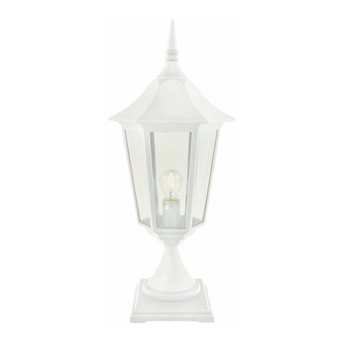 Norlys - MODENA BIG BORNE blanc 77W halogène max./E27 IP54 cl II ver. claire poly. H730mm