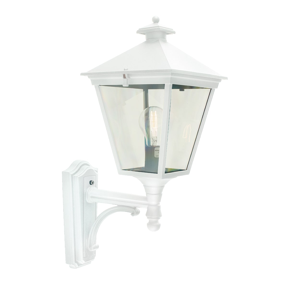 Norlys - LONDON blanc 77W halogène max./E27 IP54 classe II ver. claire polyc. H520mm