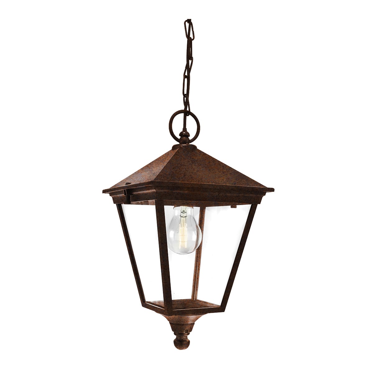 Norlys - LONDON CHAINE patine rouille 77W halogène max./E27 IP54 cl II ver. claire polyc.