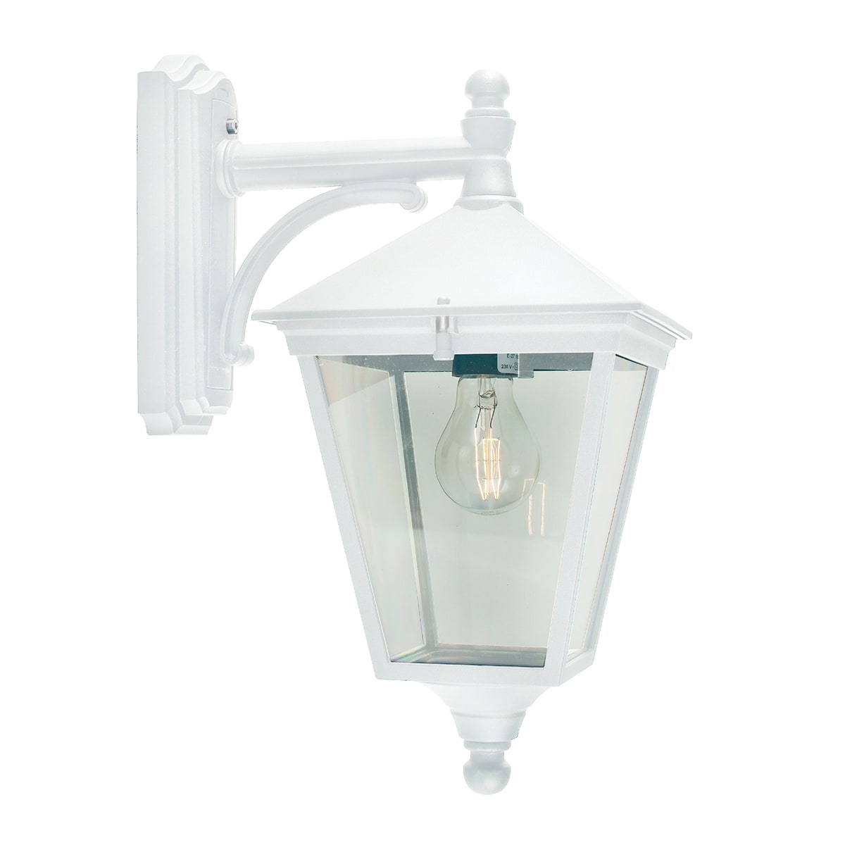 Norlys - LONDON blanc 77W halogène max./E27 IP54 classe II ver. claire polyc. H420mm