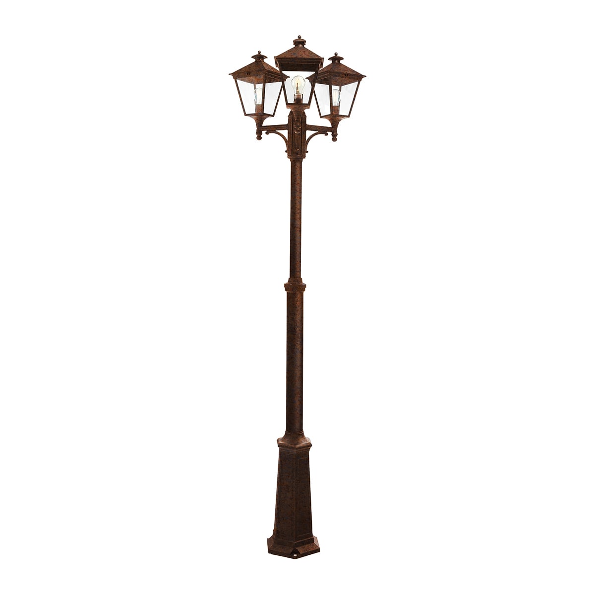 Norlys - LONDON MAT patine rouille 3x77W halogène max./E27 IP54 cl II ver. claire poly.