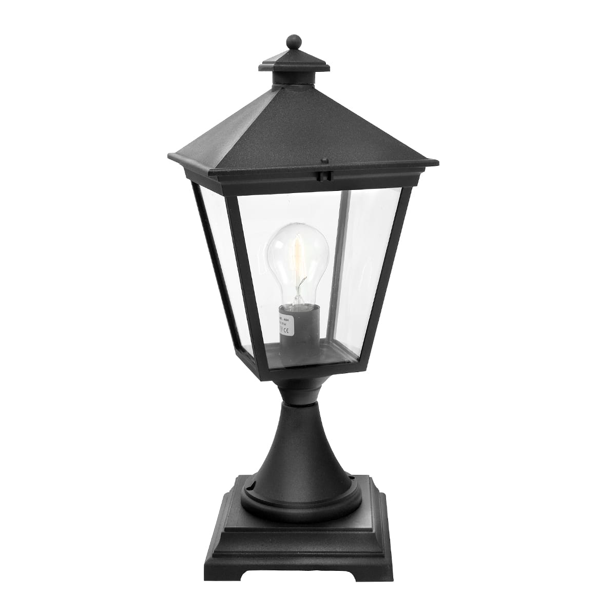 Norlys - LONDON BORNE noir 77W halogène max./E27 IP54 cl II ver. claire polyc. H470mm