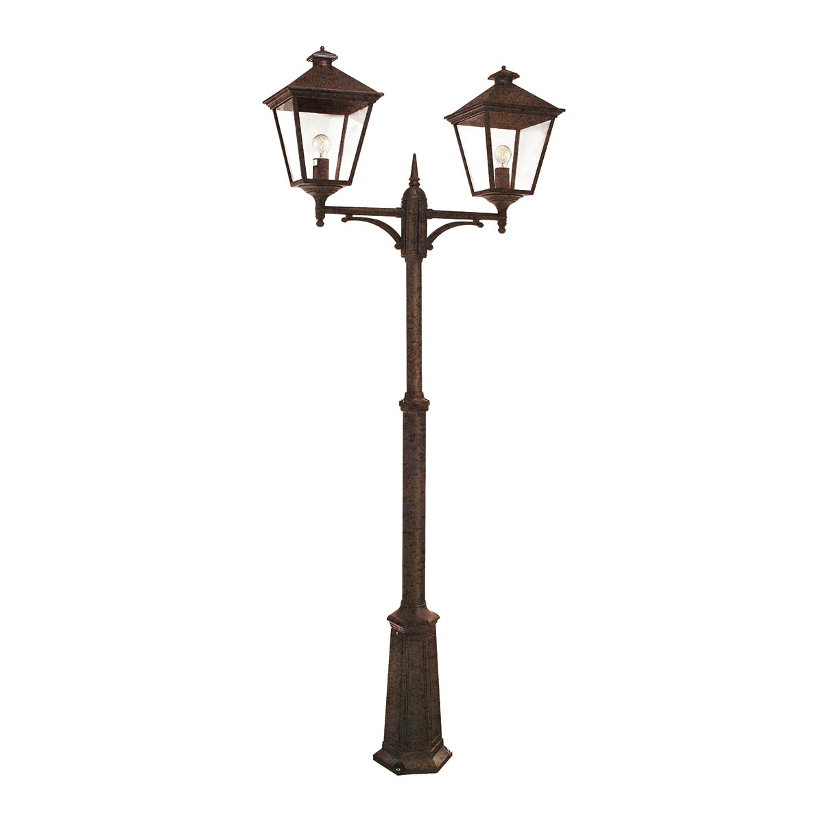 Norlys - LONDON BIG MAT patine rouille 2x77W halogène max./E27 IP54 cl II ver claire poly