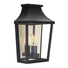 Norlys - LONDON APPLIQUE noir 57W halogène max./E27 IP54 classe II ver. claire polyc.