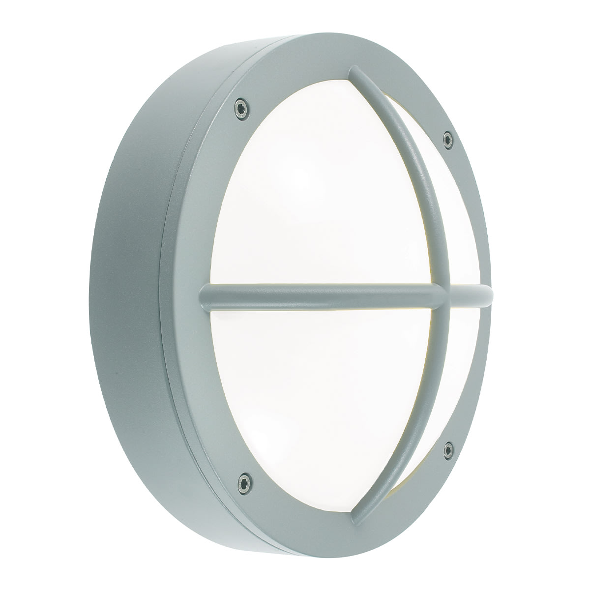 Norlys - RONDANE gris aluminium 9,5W LED max./1xE27 IP65 classe I ver. opale polyc. IK10