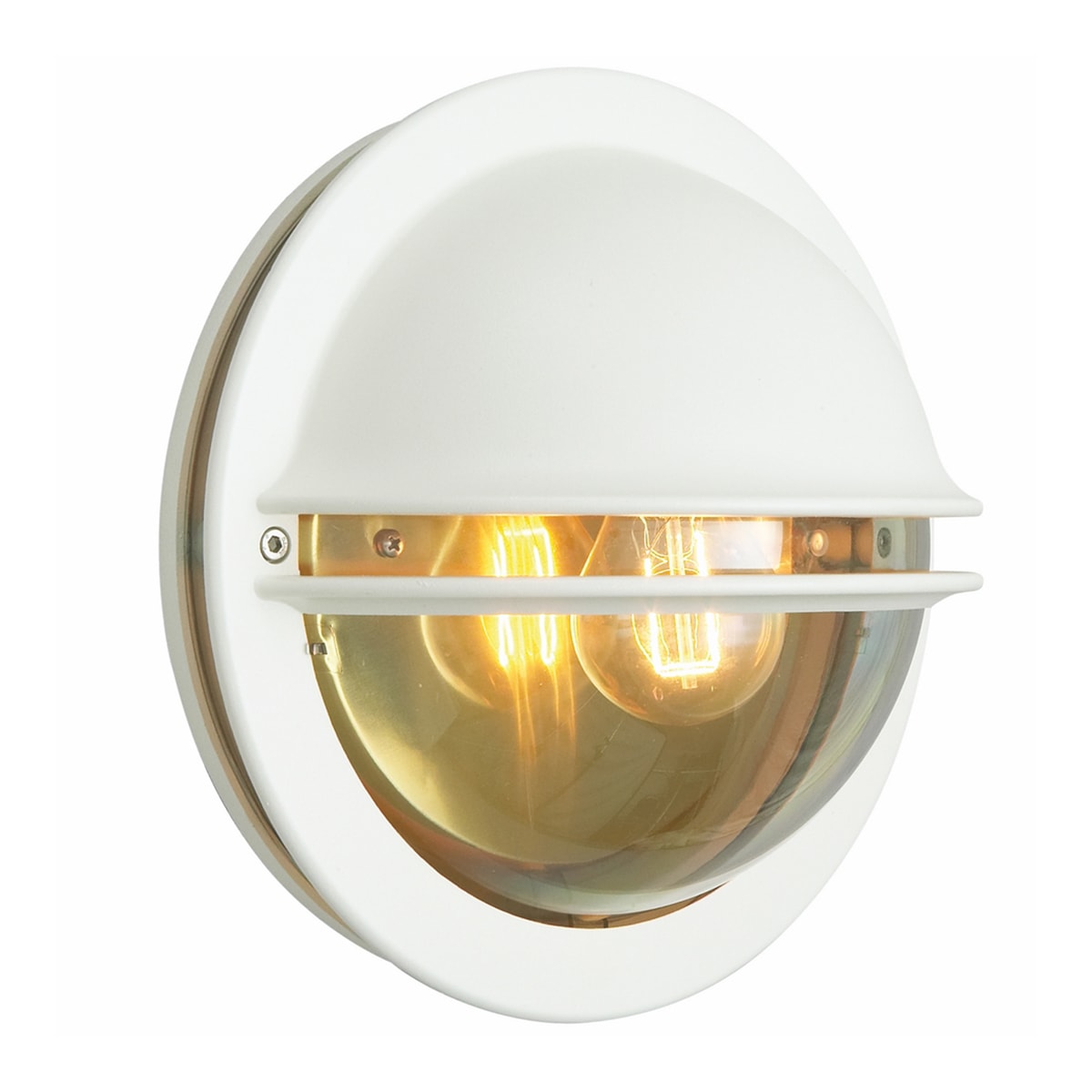 Norlys - BERLIN blanc 46W halogène max./E27 IP54 classe I verrerie claire polycarbonate