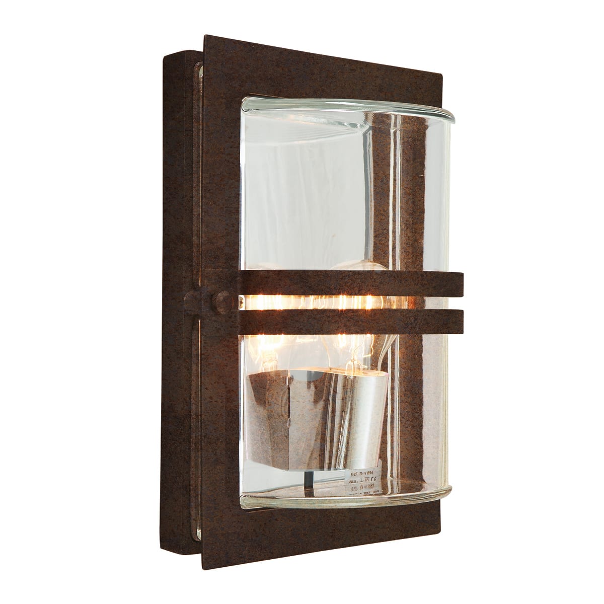 Norlys - BASEL patine rouille 57W halogène max./E27 IP54 classe I verrerie claire