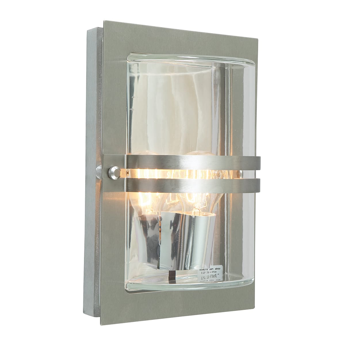 Norlys - BASEL inox 57W halogène max./E27 IP54 classe I verrerie claire