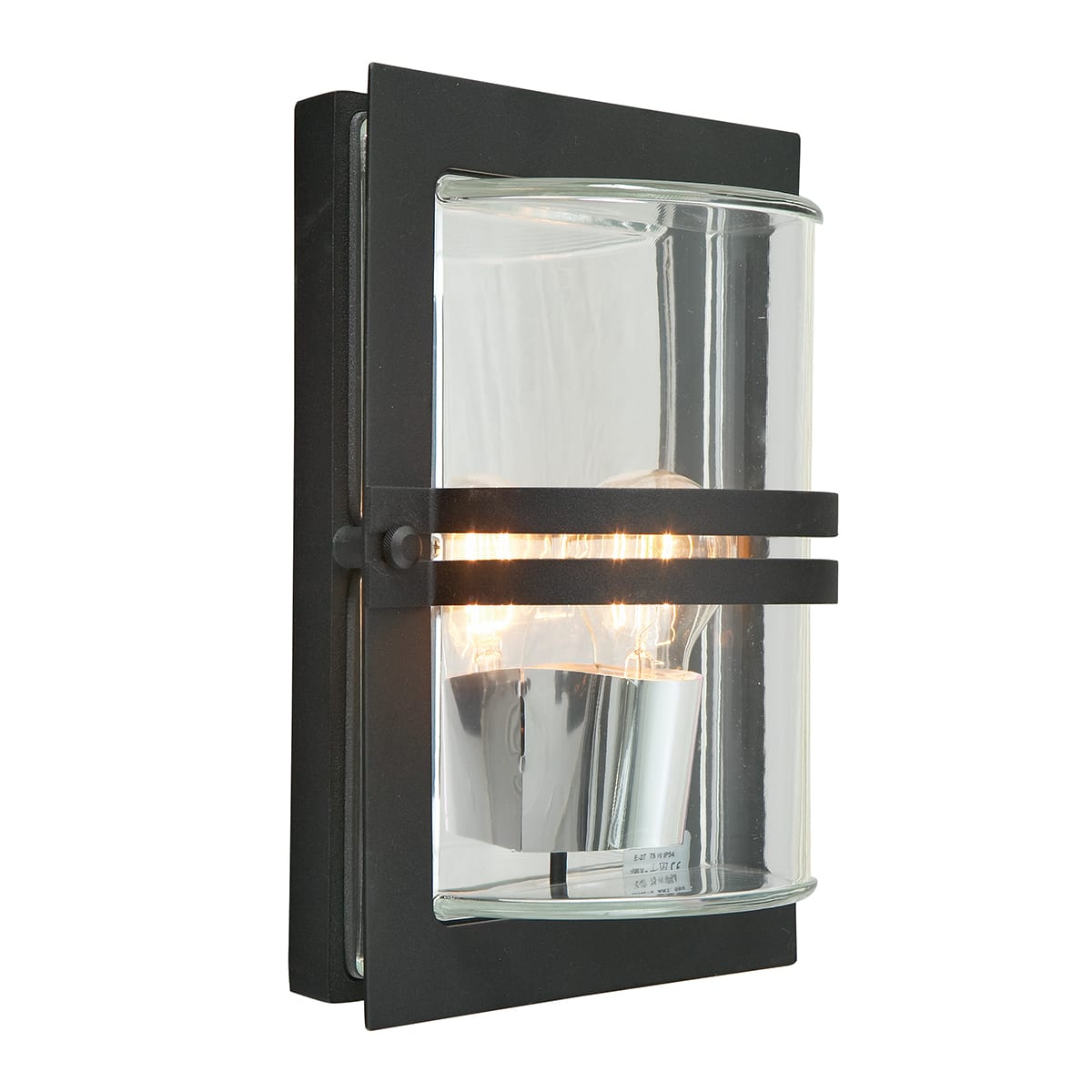 Norlys - BASEL noir 57W halogène max./E27 IP54 classe I verrerie claire