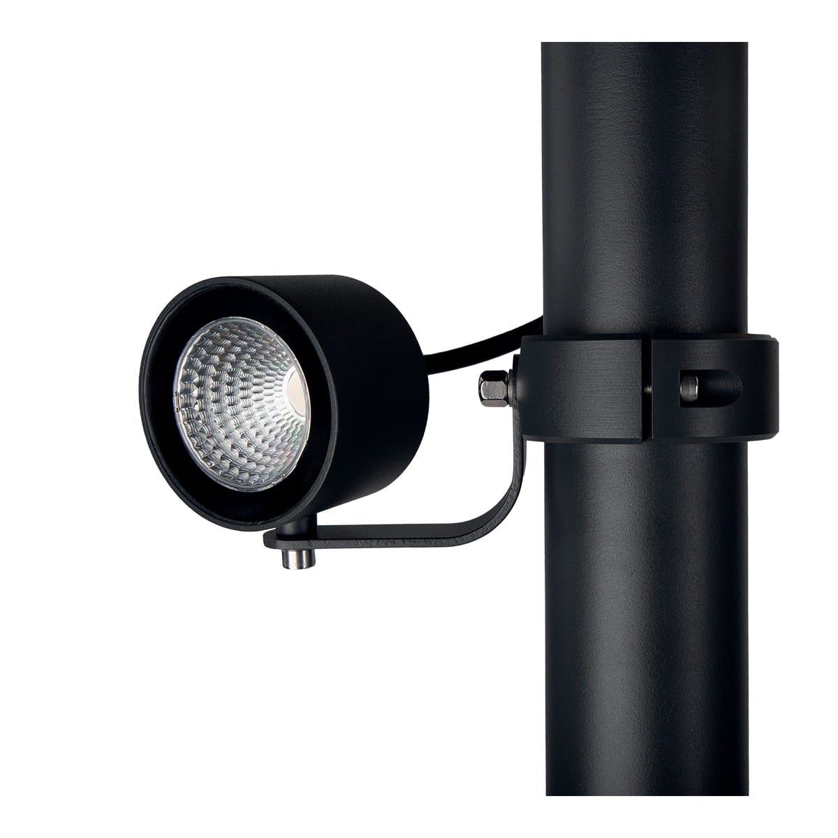 Norlys - MOSS noir 4,2W LED dim flux 382lm 36° 3000K IP65 cl I verre trempé pour mât 76mm
