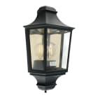 Norlys - GLASGOW noir 46W halogène max./E27 IP54 classe II ver. claire polyc. H375mm