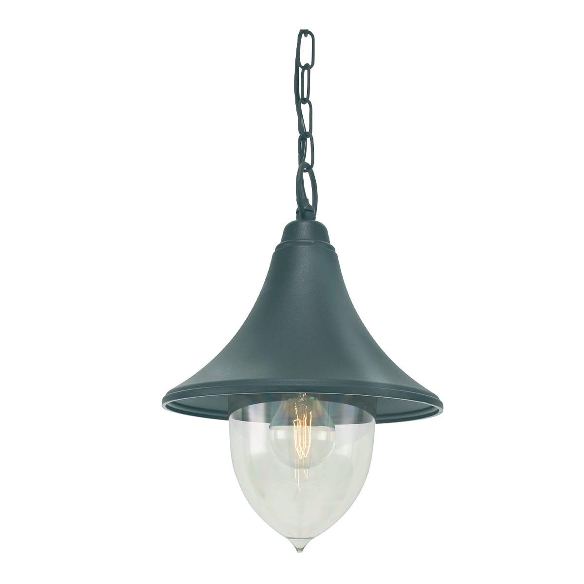 Norlys - FIRENZE CHAINE noir 57W halogène max./E27 IP54 classe II ver. claire polyc.