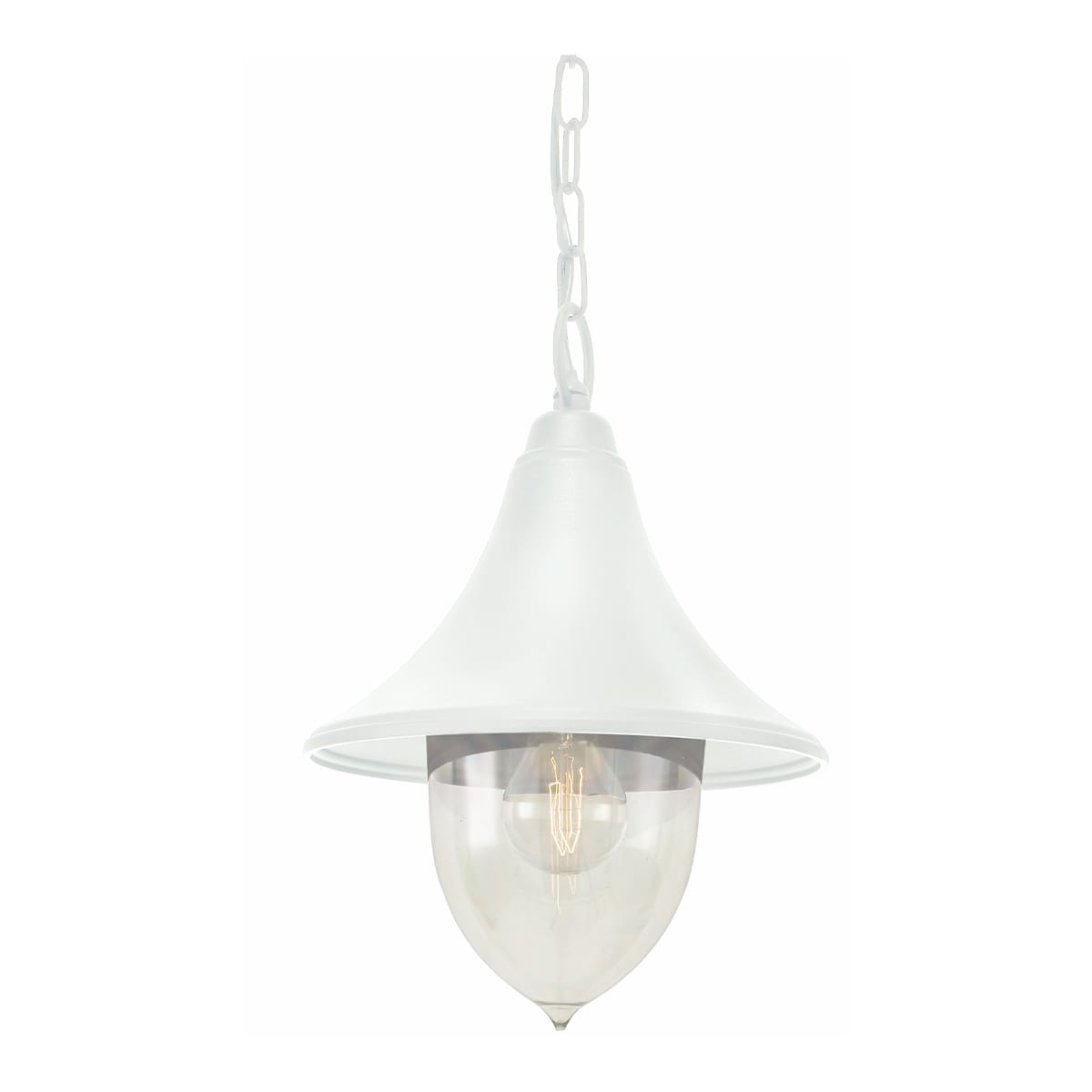 Norlys - FIRENZE CHAINE blanc 57W halogène max./E27 IP54 classe II ver. claire polyc.