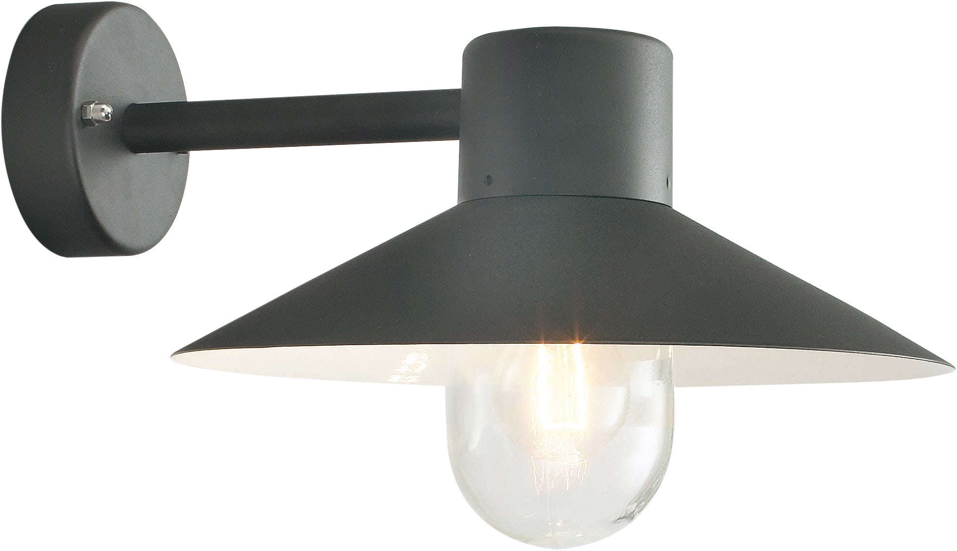 Norlys - LUND couleur noir 57W halogène max./E27 IP55 classe II verrerie claire polyc.