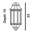 Norlys - GENOVA MINI rouille 46W halogène max./E27 IP54 cl II ver. claire polyc. H330mm
