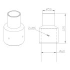Norlys - Adaptateur en acier galvanisé pour une tête ?50mm sur un mât ?60mm