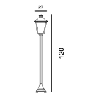 Norlys - LONDON POTELET blanc 77W halogène max./E27 IP54 cl II ver. claire polyc. H1200mm