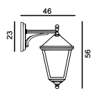Norlys - LONDON BIG rouille 77W halogène max./E27 IP54 cl II ver. claire polyc. H560mm