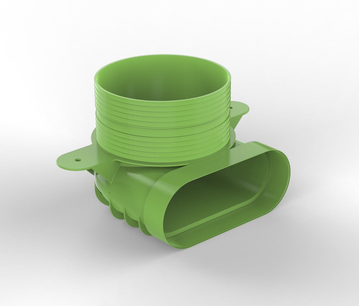 Daikin - DucoFlex Adaptateur coudé pour bouche modèle court ovale D125