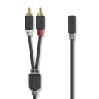 FINDIS Pays De Loire - Câble audio stéréo | 2x RCA Male | 3.5 mm Femelle | Plaqué or | 0.20 m