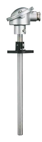 JUMO FRANCE - Thermocouple avec bride coulissante et tête de raccordement forme A Tête de racc