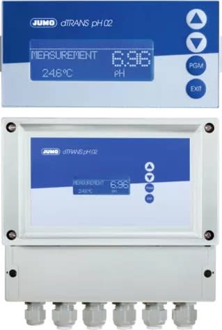 JUMO FRANCE - JUMO dTRANS pH 02 Conv. de mesure / Régulateur (PID) ds boîtier p mont. tableau