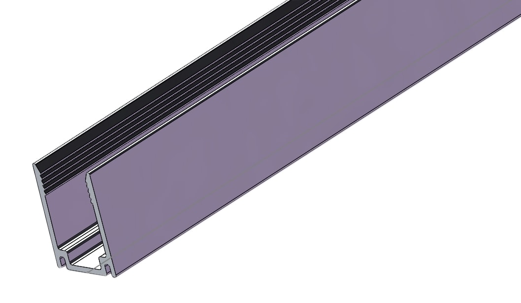 Chromex - 2m de Rail de fixation Alumini pour Surlign