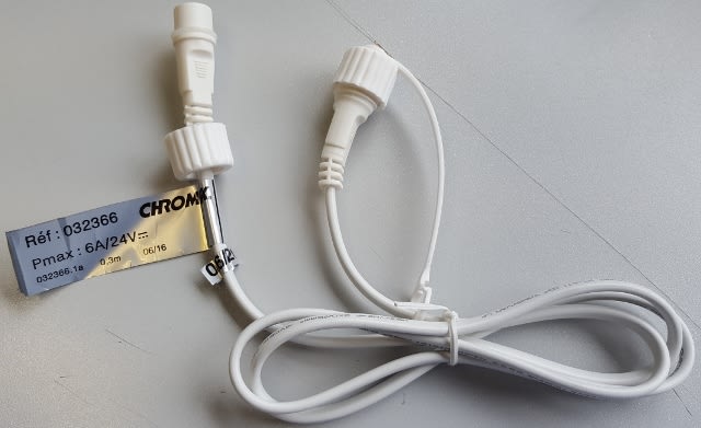 Chromex - Rac élec Rallonge P&L D L:1M 24VDC Int/Ext Cb Bl