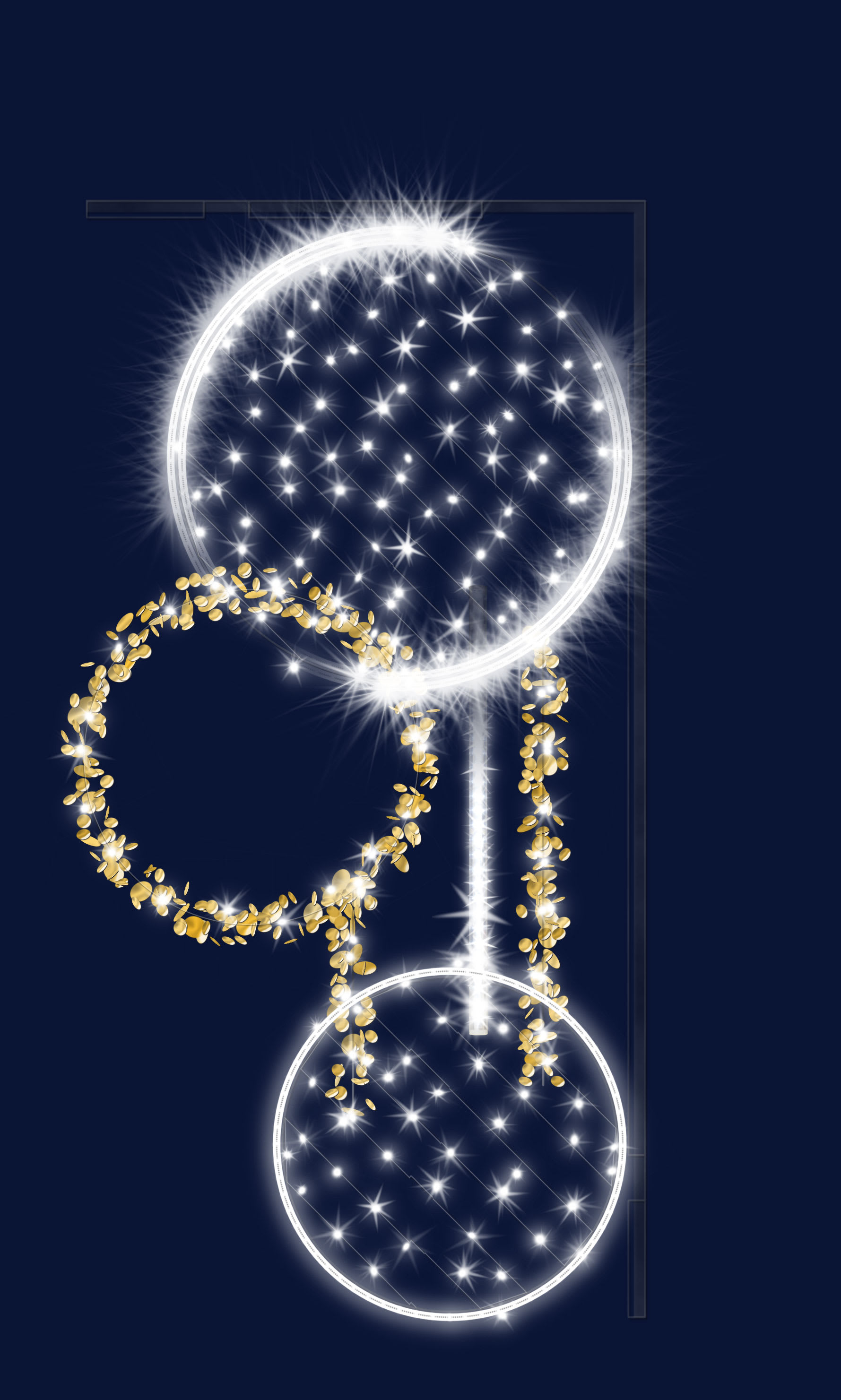 Chromex - Décor 2DTC Cercles Scintillant L:2m H:1m