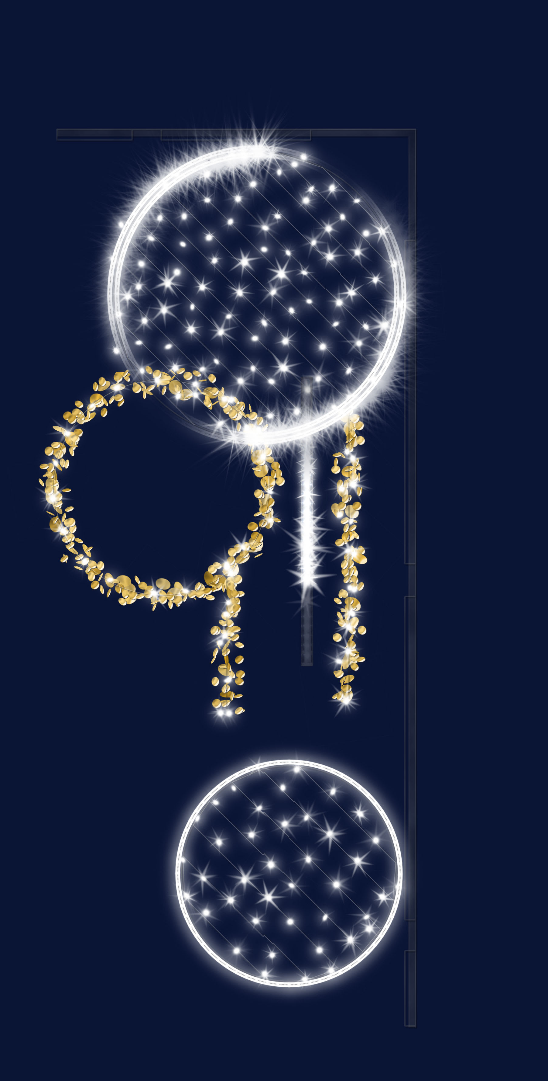 Chromex - Décor 2DTC Cercles Scintillant L:2,5m H:1m