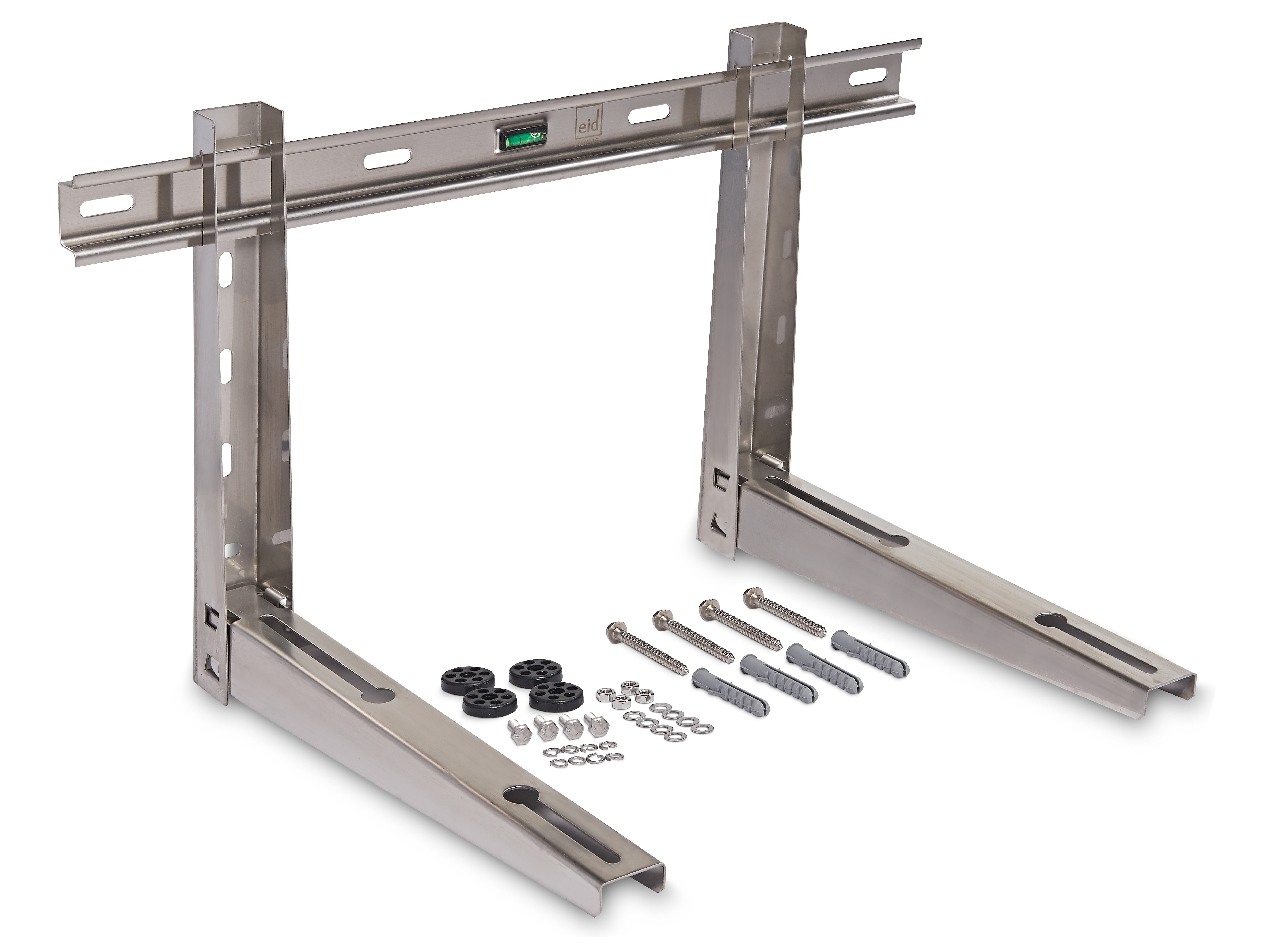 Eid - Support inox 304 pré-monté mural prof.550mm, BT, niveau, plots charge max 2*80kg