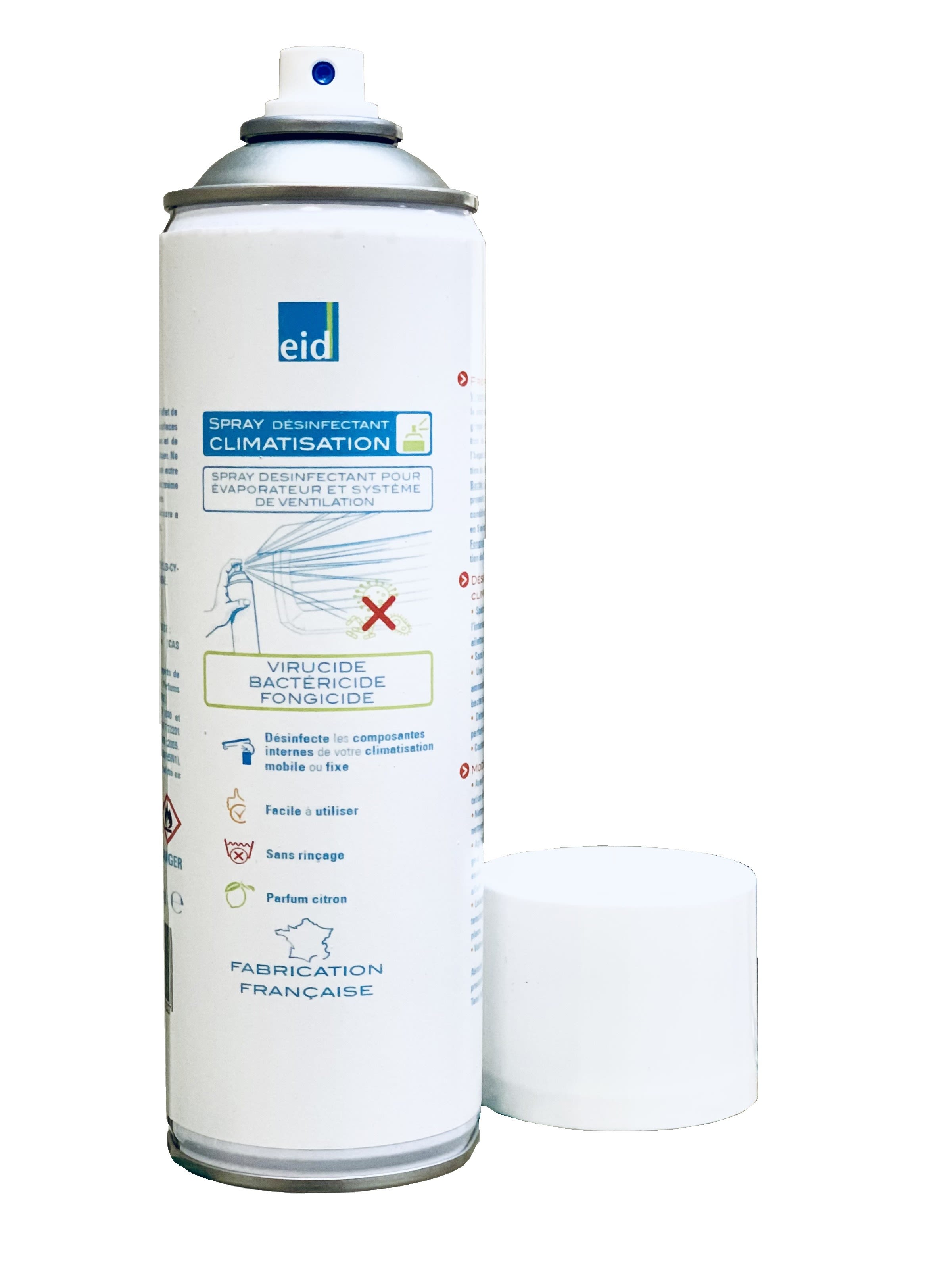 Eid - Désinfectant climatiseur virucide en14476 aérosol 400mL odeur citron
