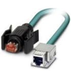 Phoenix Contact - Cordon Ethernet Indus RJ45 Femelle->V6 Cat6A, cable PUR S/FTP AWG26 - Bleu -5m