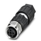 Phoenix Contact - Connecteur M12, codage A, femelle droit, 4P, IDC, bague inox, diam. 3.5 à 6 mm